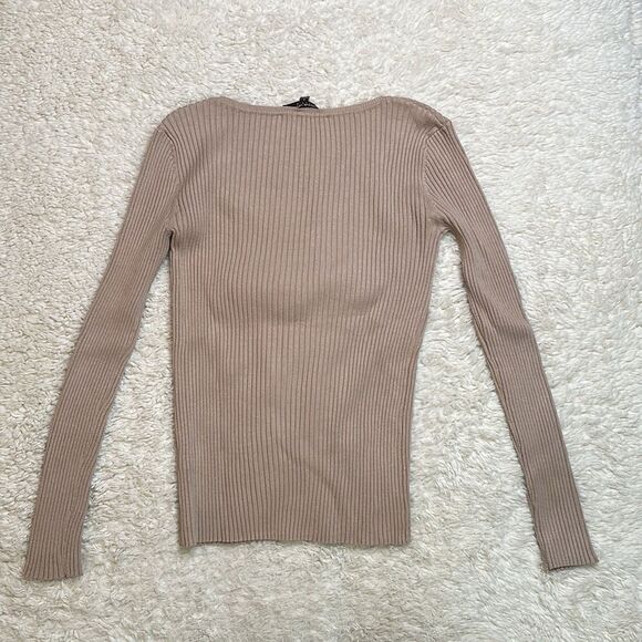 Adrienne Vittadini Ribbed Sweater in Blush/Nude Size Small - Picture 5 of 8
